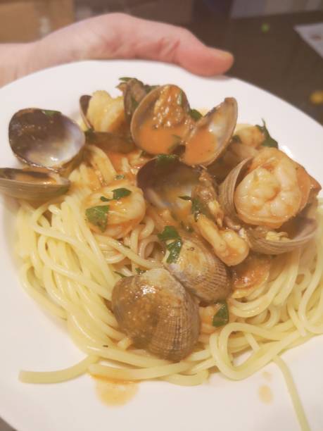 istock Homemade seafood pasta 1129898798