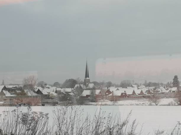 Snowy winter village