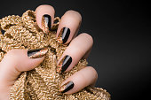 golden black nails