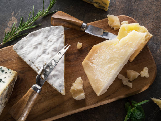 istock Cheese platter with Parmesan and blue cheese. 1129908098