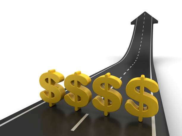 istock Arrow Road with Dollar Sign - 3D Rendering 1129909081