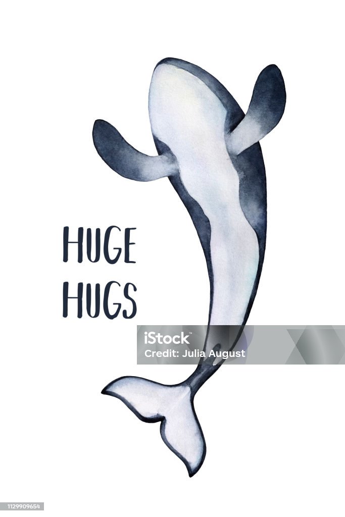Positive Orca Joyful Ocean Orca Fish Character Standing With Open Arms And ...