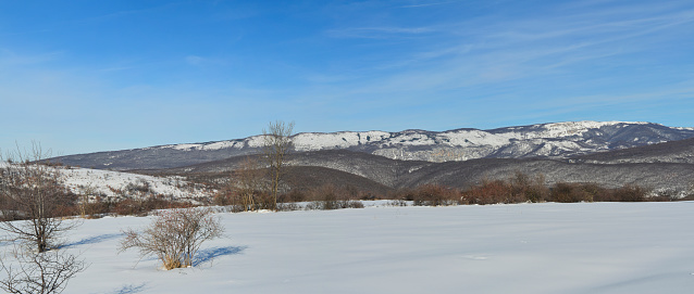 nature, landscape, winter, mountain, snow, panorama