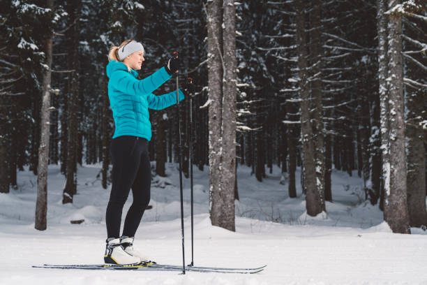 istock Let's start this beautiful cold winter day with some cross-country skiing 1129917061