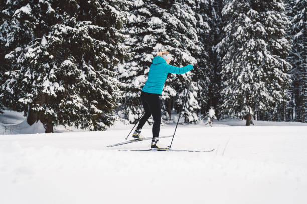 istock Cross-country skiier in action 1129917349