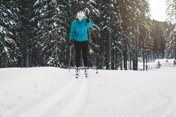 istock Tired cross-country skiier 1129918203