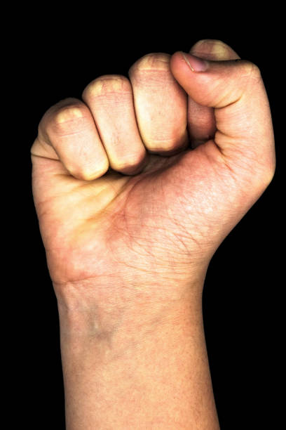 istock hand photographed in closeup. 1129926172