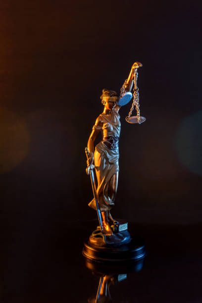 Statue goddess of justice on dark background Statue goddess of justice on dark background goddess photos stock pictures, royalty-free photos & images
