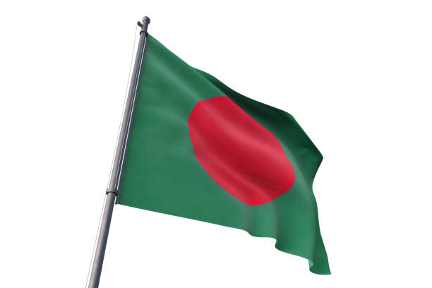 istock Bangladesh flag waving isolated white background 1129926596