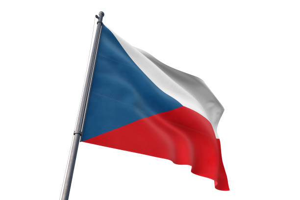 istock Czech Republic flag waving isolated white background 1129926692