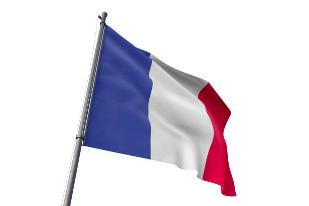 France flag waving isolated white background France national flag waving isolated white background french flag stock pictures, royalty-free photos & images