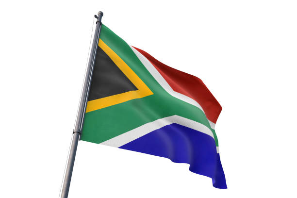 istock South Africa flag waving isolated white background 1129928036