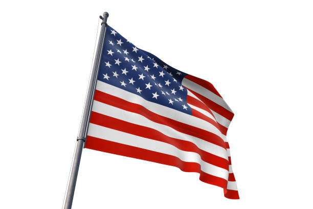 istock United States flag waving isolated white background 1129928602