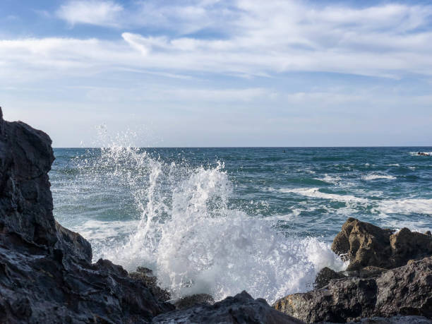 istock Waves crash along the shoreline in Rancho Palos Verdes, CA in winter 1129930421