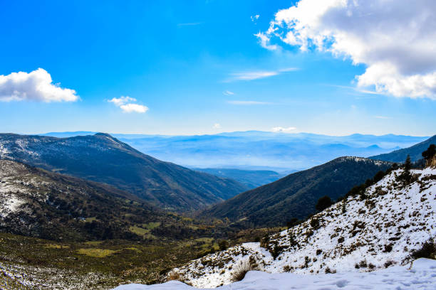 color gradient in the Mediterranean mountains stock photo