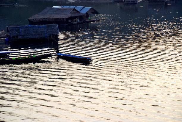 istock The boat that is still on the river Sunset 1129965308