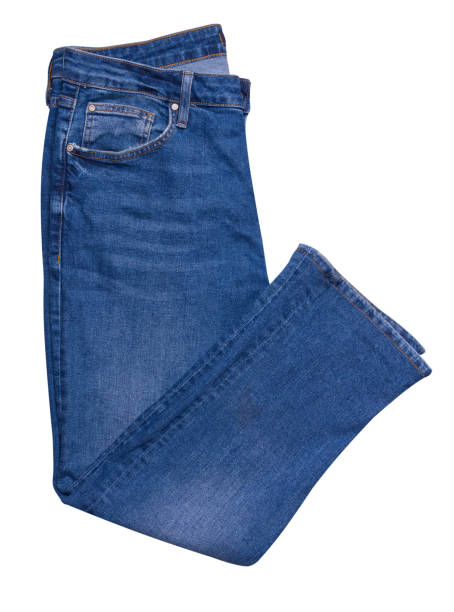 istock Blue jeans isolated on white background.Beautiful casual jeans 1129966386