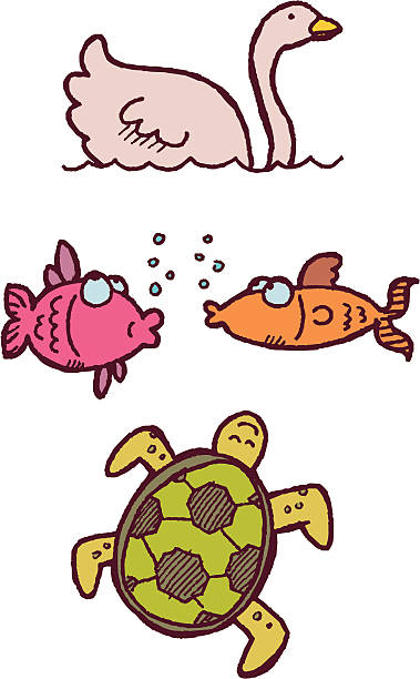 Water Creatures vector art illustration
