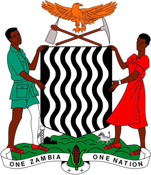 Coat of arms of Zambia. National coat of arms of the Republic of Zambia. zambia stock illustrations