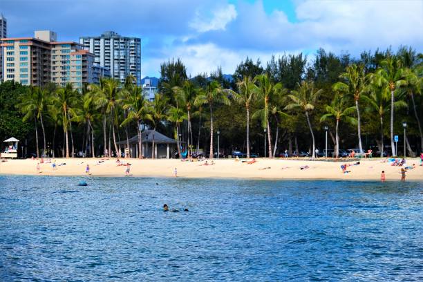 istock Honolulu coastline including Waikiki Beach,  Oahu, Hawaii 1130022160
