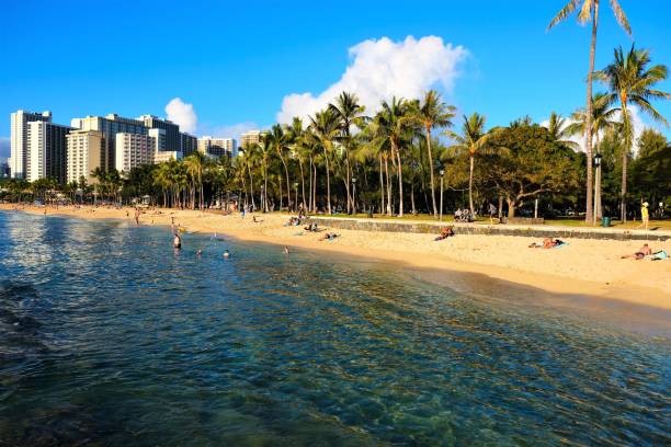 istock Honolulu coastline including Waikiki Beach,  Oahu, Hawaii 1130022165