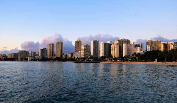 istock Honolulu coastline including Waikiki Beach,  Oahu, Hawaii 1130022168