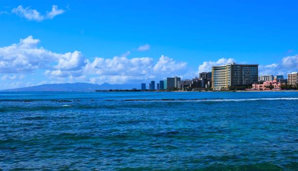 istock Honolulu coastline including Waikiki Beach,  Oahu, Hawaii 1130022170
