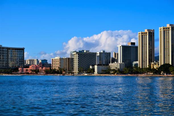 istock Honolulu coastline including Waikiki Beach,  Oahu, Hawaii 1130022189