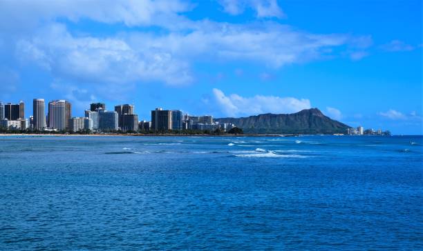 istock Honolulu coastline including Waikiki Beach,  Oahu, Hawaii 1130022206