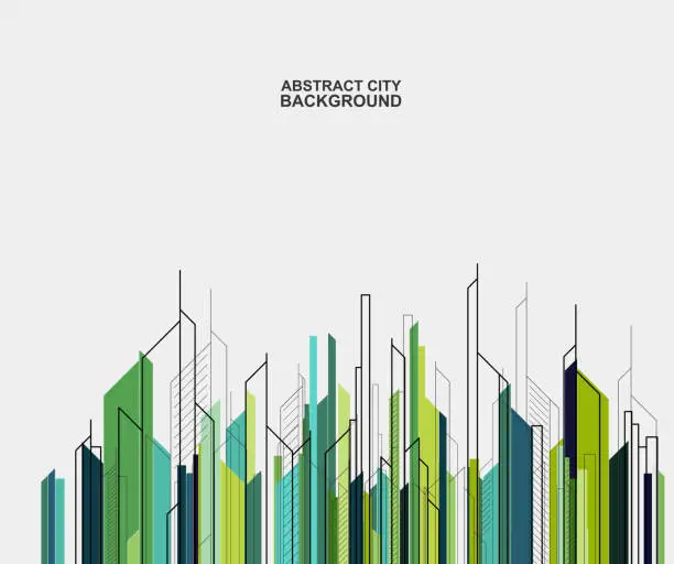 Vector illustration of abstract city building skyline background