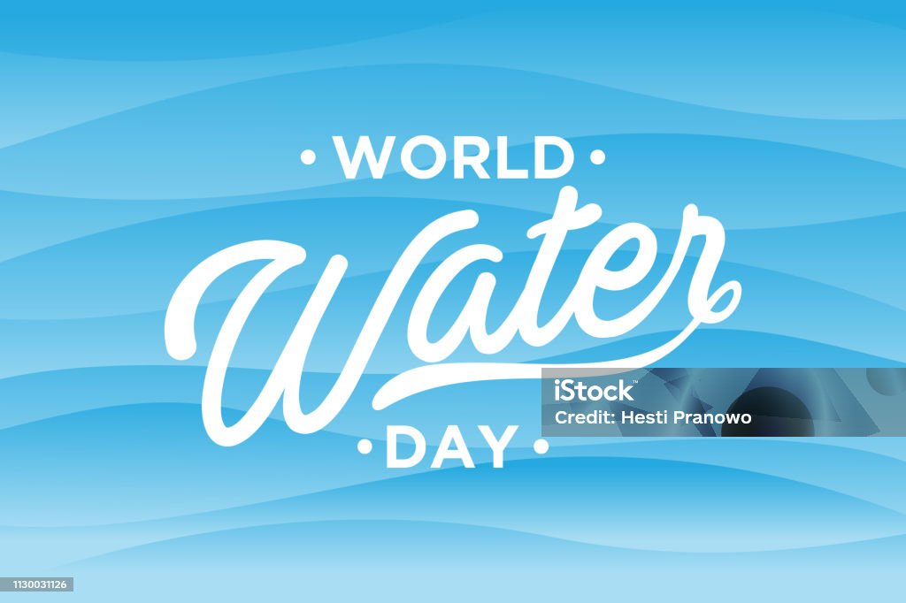 Carta de água dia mundial sobre fundo abstrato onda - Vetor de Água royalty-free