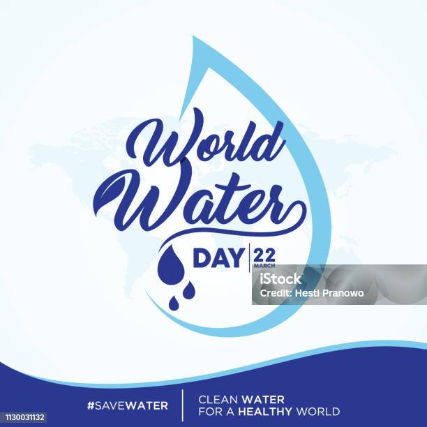Vetores de Carta De Citação De Água Dia Mundial Sobre Fundo De Mapa Do Mundo e mais imagens de Água