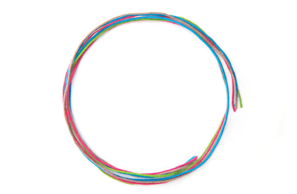 istock Colorful circle frame made of thread isolated on white background. 1130032306