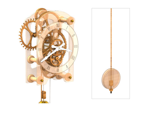 istock Wooden Gear Clock (3D Rendering) 1130033045