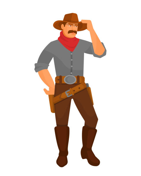 istock Character cowboy sheriff men from the western, with guns. 1130033173