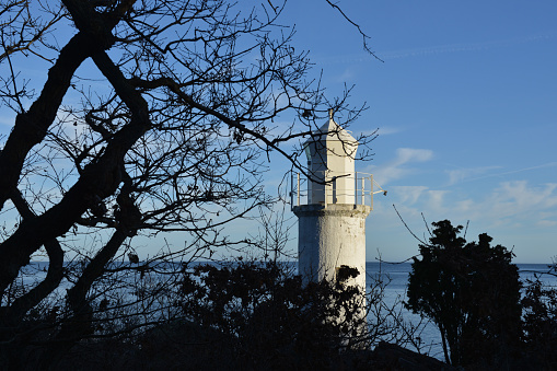 Lighthouse of the Swedish Baltic Sea. Stenshuvud National Park. Picture taken in winter.