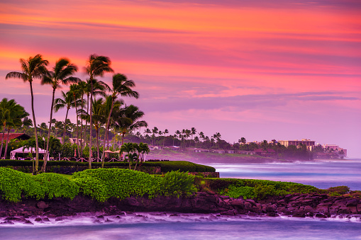 Sunset seen from Maui, Hawaii