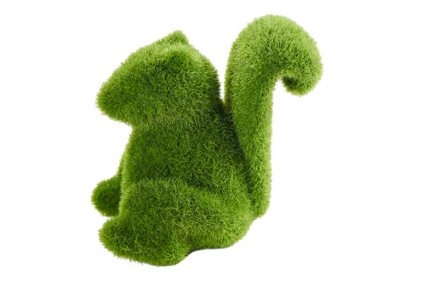 istock Green squirrel toy white background 1130048991