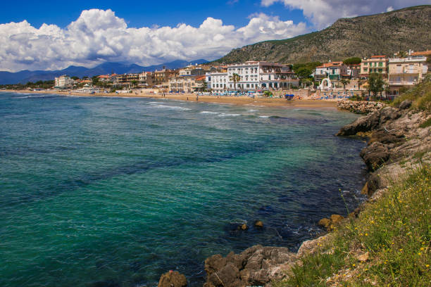 istock Panoramic view of Sperlonga beach in Lazio 1130049038