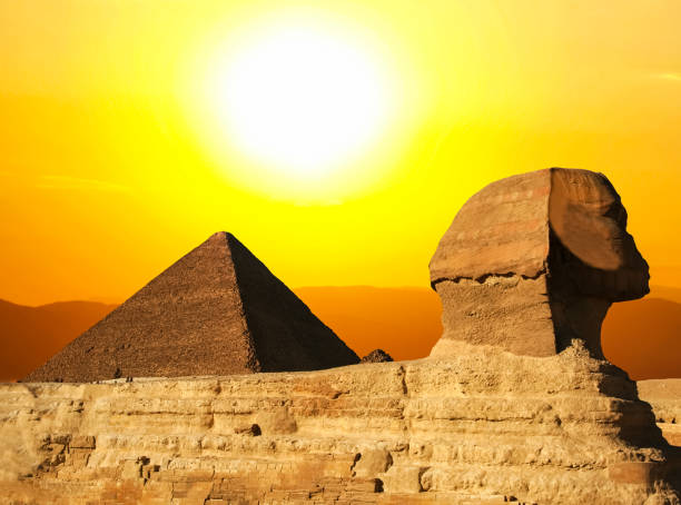 antigua civilización egipcia. gran esfinge - giza pyramids egypt north africa africa fotografías e imágenes de stock