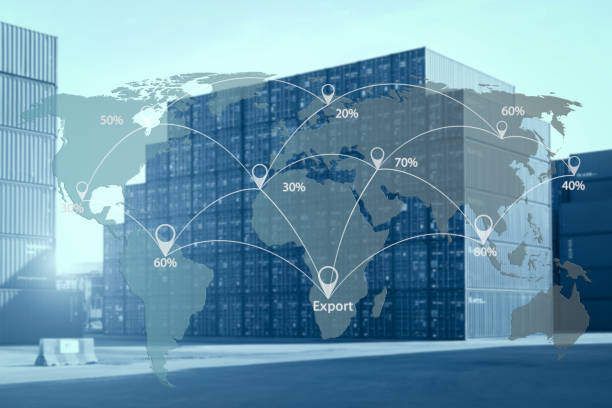 istock Best global connection of Industrial Container Cargo freight ship for Logistic Import Export background 1130050197