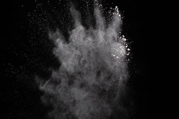 istock White powder explosion on black background. Colored cloud. Colorful dust explode. Paint Holi. 1130051974