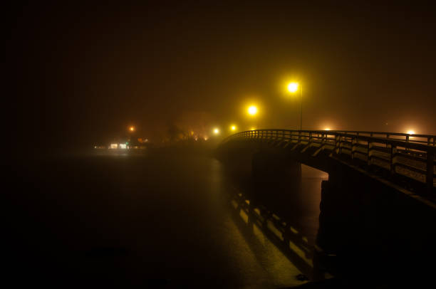 istock Walking bridge in fog 1130052180