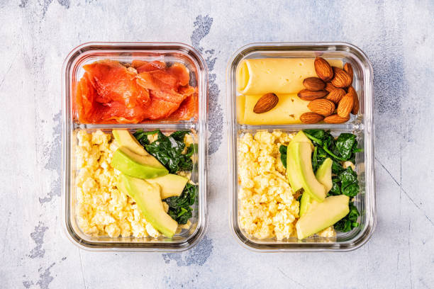 istock Healthy balanced lunch box, ketogenic diet lunch 1130055880