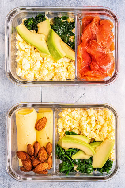 istock Healthy balanced lunch box, ketogenic diet lunch 1130055885