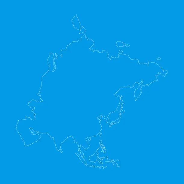 Vector illustration of Asia continent map