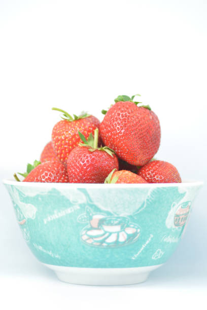 Bowl of Strawberries stock photo