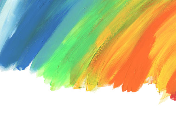 Abstract color acrylic painted background. Isolated white.