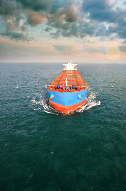 istock Beautiful aerial view of a cargo ship 1130064612