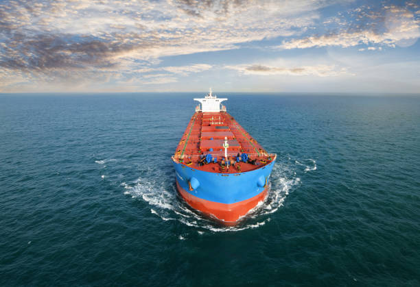istock Beautiful aerial view of a cargo ship 1130064613